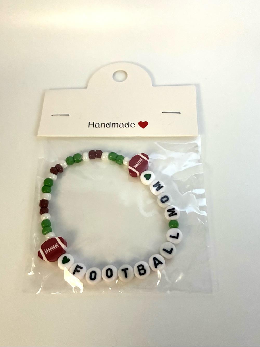 Football Mom Beaded Stretch Bracelet